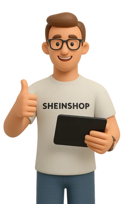 Менеджер SHEINSHOP с планшетом